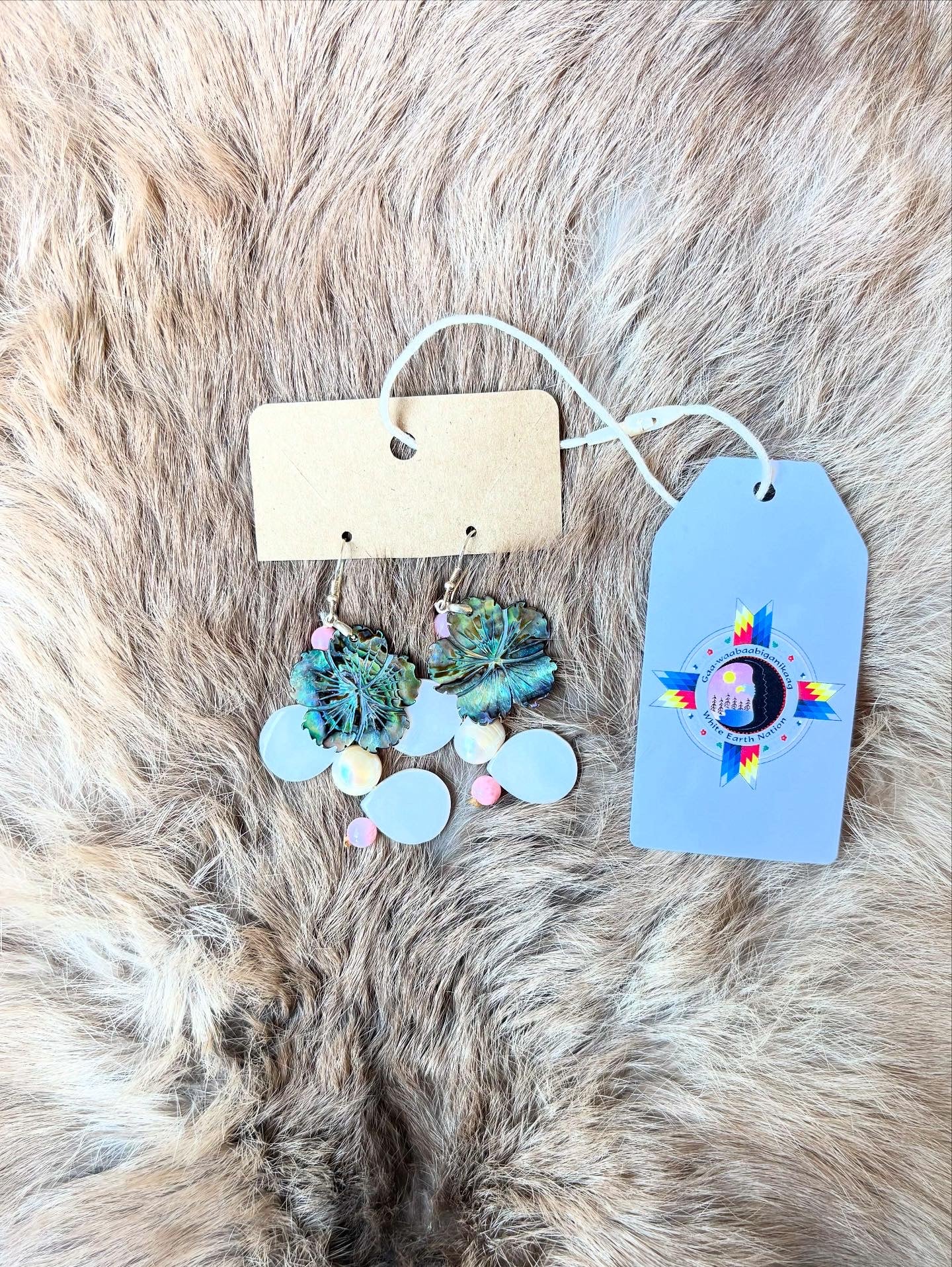 Floral Abalone Dangles