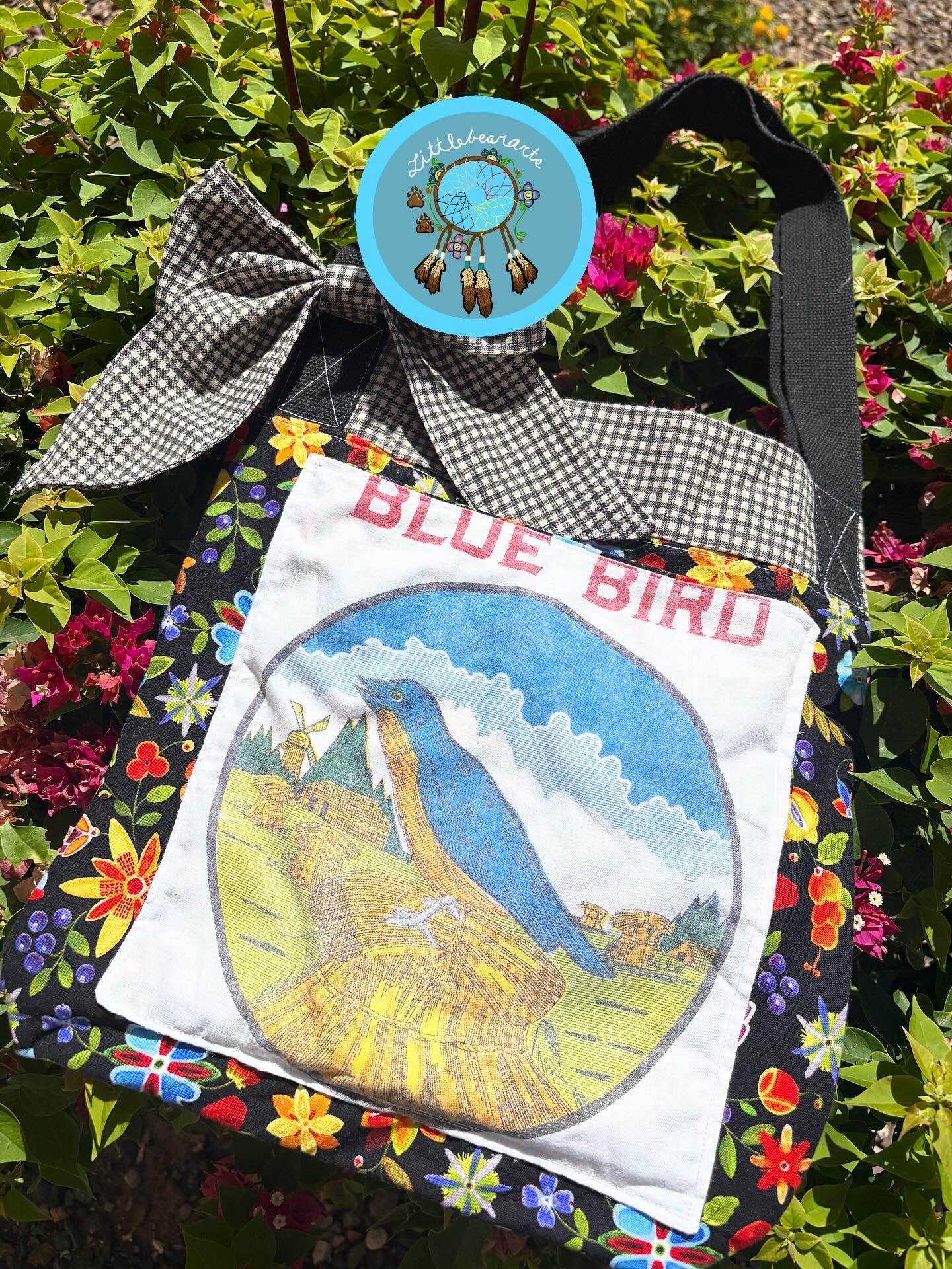 Blue Bird & Bow Tote