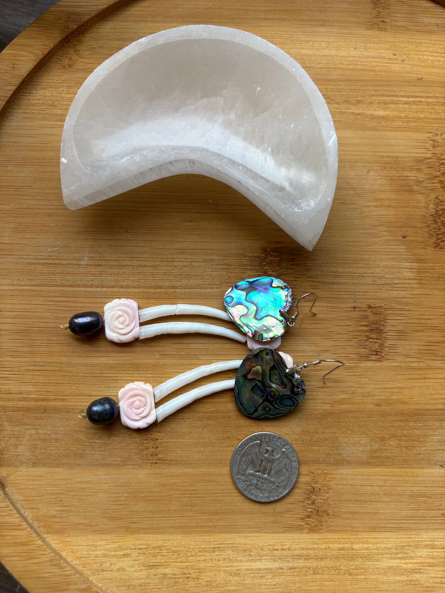Heart Abalone Dangles