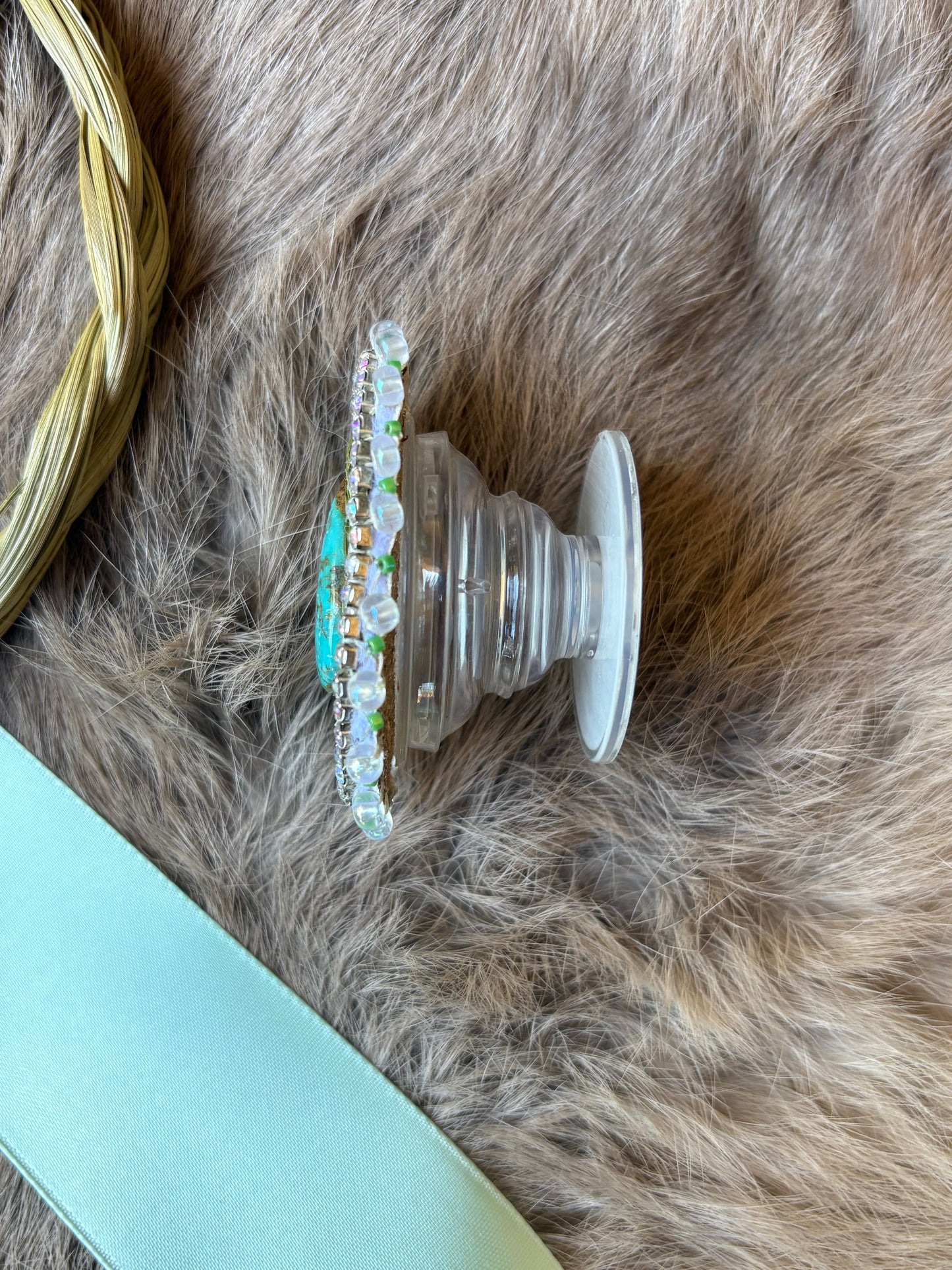 Turquoise and Sweetgrass Pop-Socket