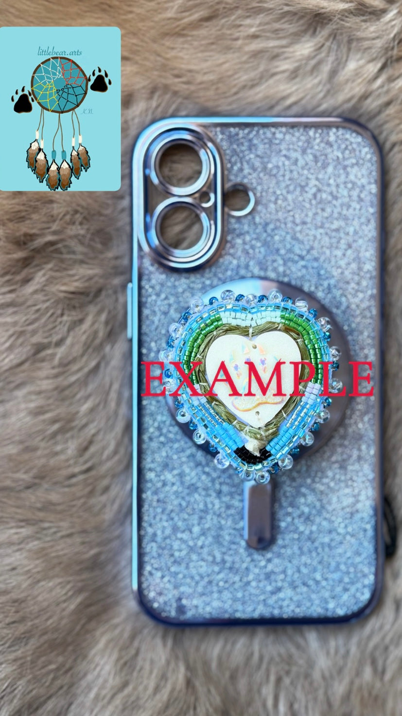 Turquoise and Sweetgrass Pop-Socket