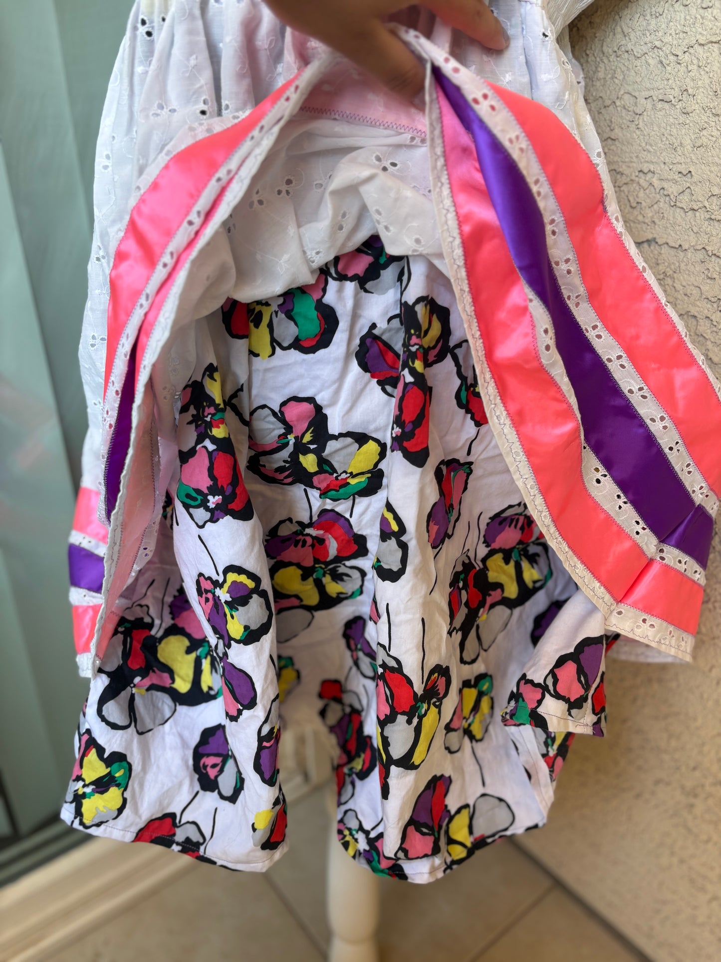 2X+ Floral Ribbon Dress
