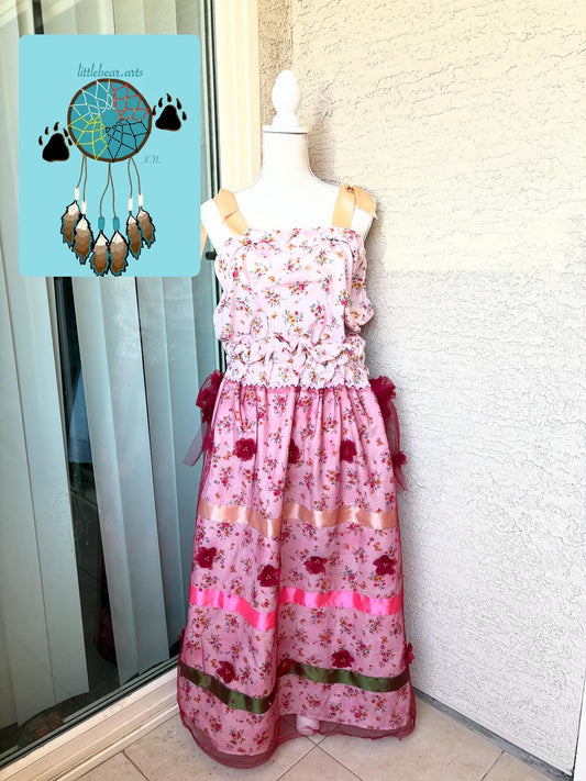 Blush Floral Ribbon Skirt Set