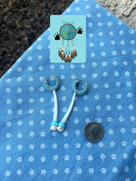 Blue Pearl Hoops