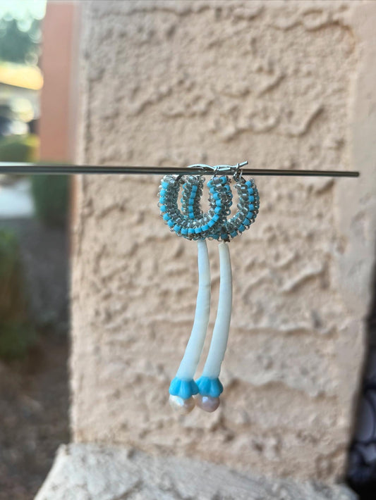 Blue Pearl Hoops