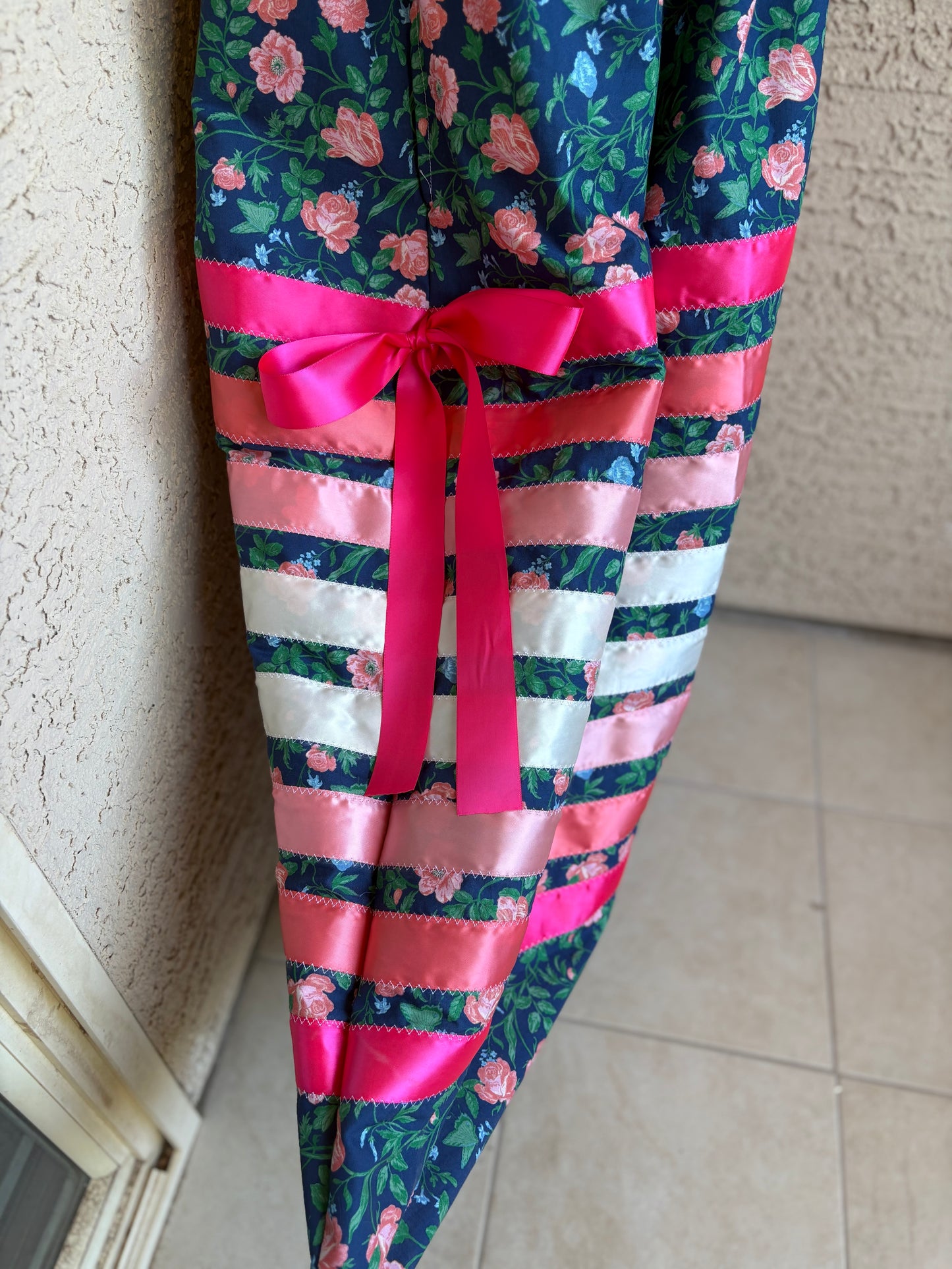 Floral, Pink , and Royal Ribbon Skirt