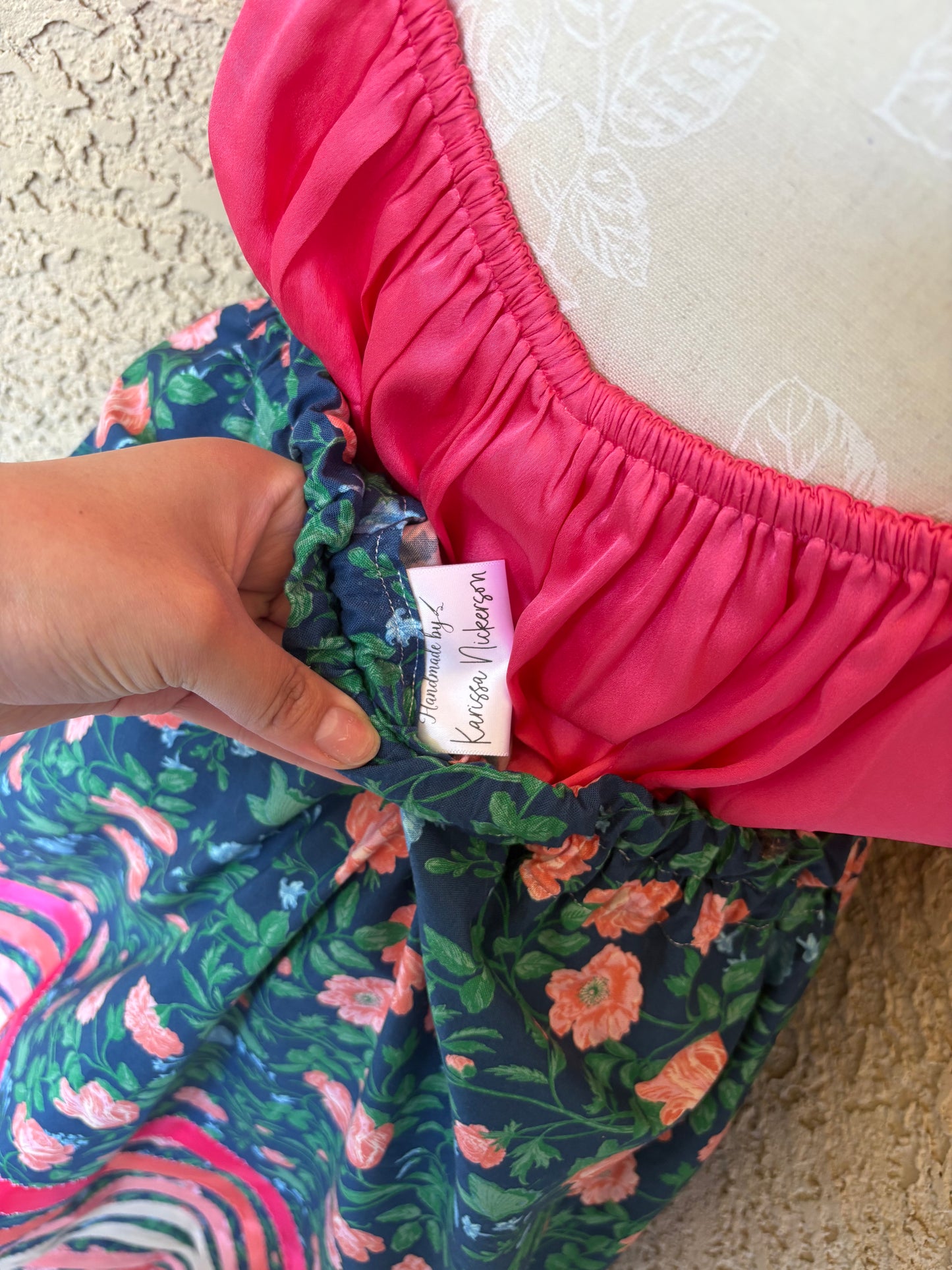 Floral, Pink , and Royal Ribbon Skirt
