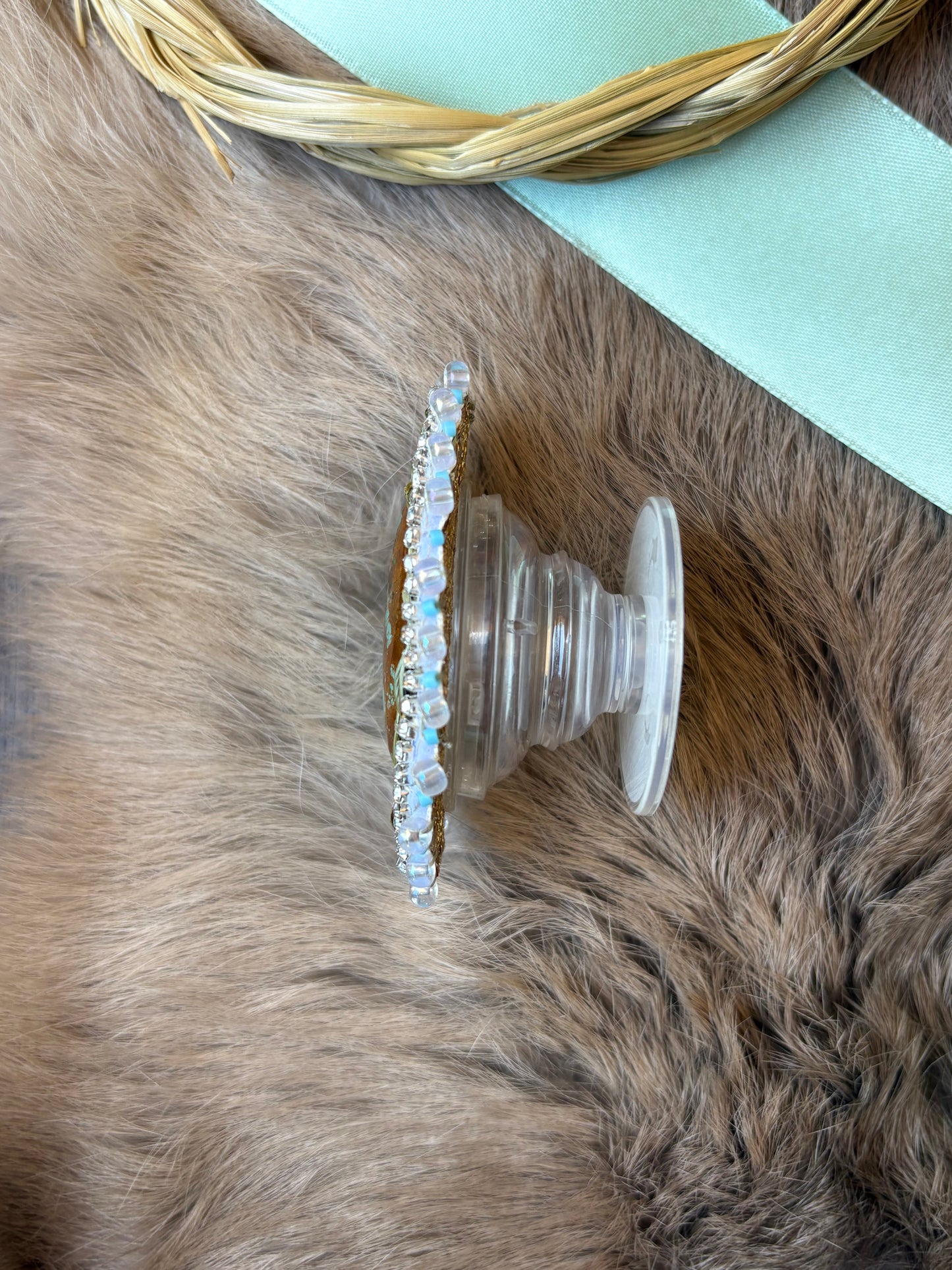 Turquoise and Sweetgrass Pop-Socket